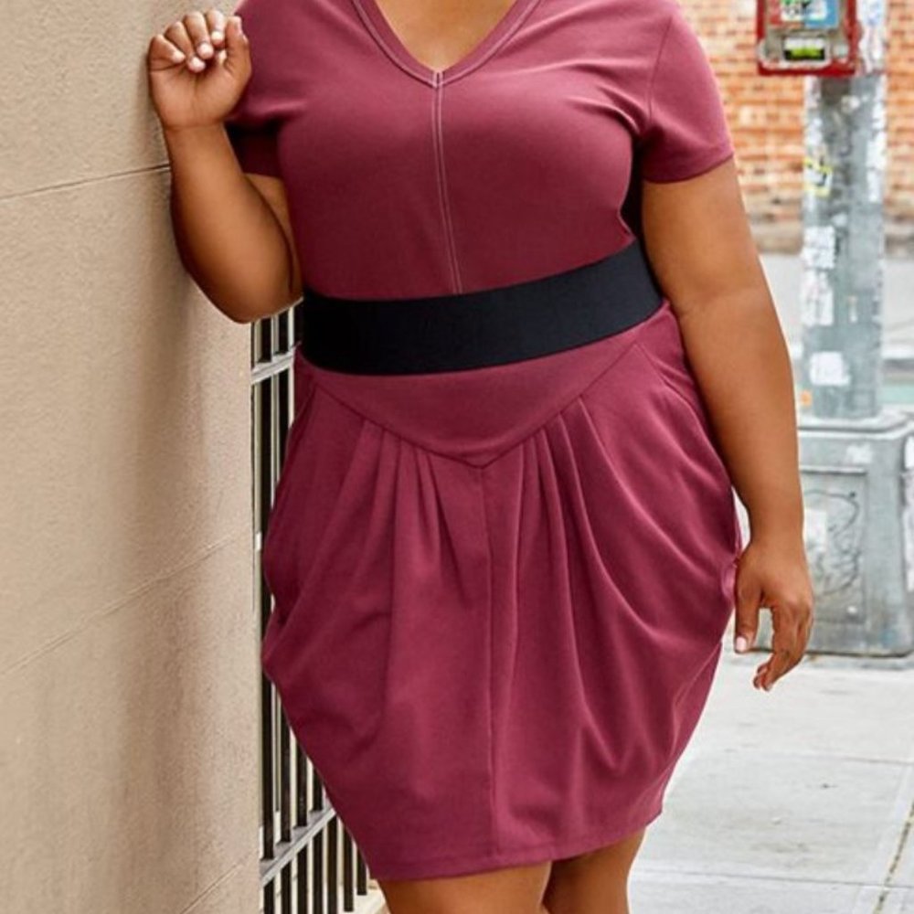 Burgundy Cheeky Pocket Pencil Skirt